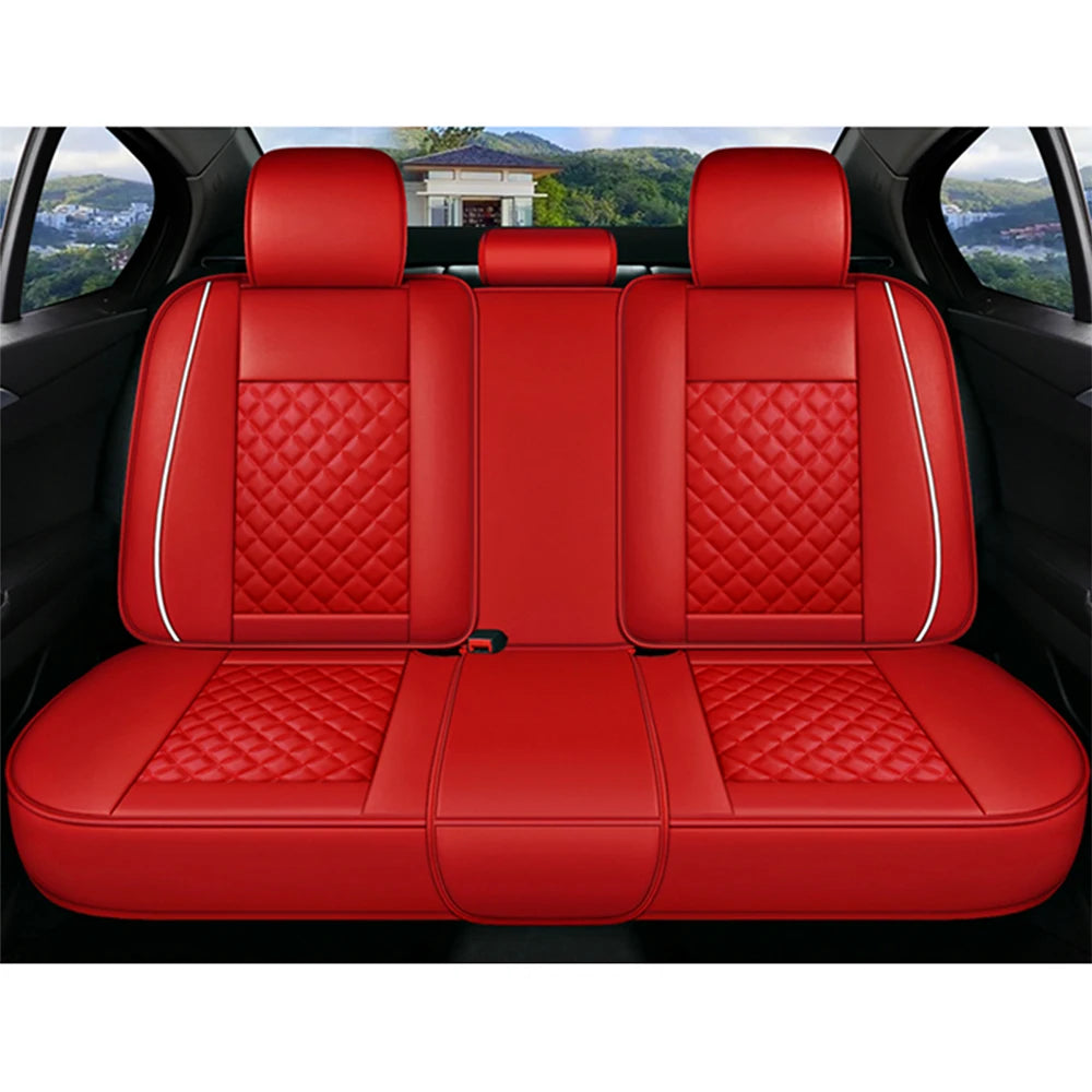 Red Premium Leather Car Seat Cover Sets for Renault Models - Enhance Your Megane, Duster, Captur, Clio, Laguna, Kadjar, Scenic, Koleos, and Fluence Interiors