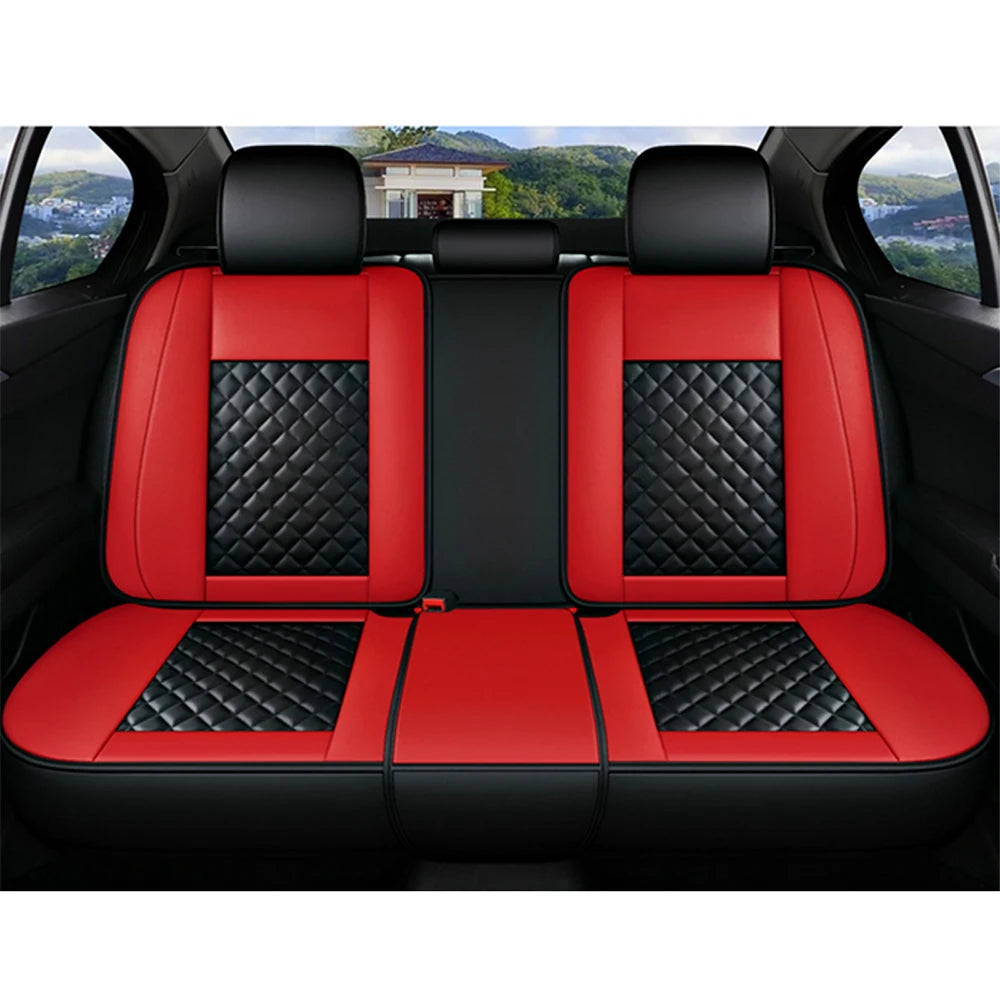 Red and Black Premium Leather Car Seat Cover Sets for Renault Models - Enhance Your Megane, Duster, Captur, Clio, Laguna, Kadjar, Scenic, Koleos, and Fluence Interiors