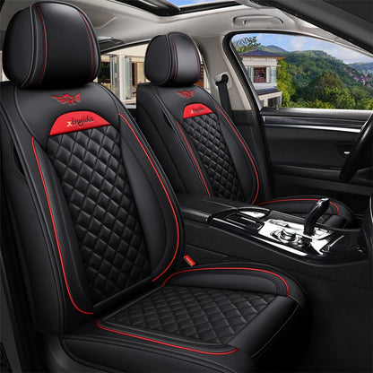 Black with Red Touches -Premium Leather Car Seat Cover Sets for Renault Models - Enhance Your Megane, Duster, Captur, Clio, Laguna, Kadjar, Scenic, Koleos, and Fluence Interiors!