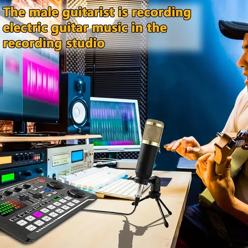 Professional Live Sound Card and Bluetooth Mixer for Recording and Streaming- Studio Compatible 