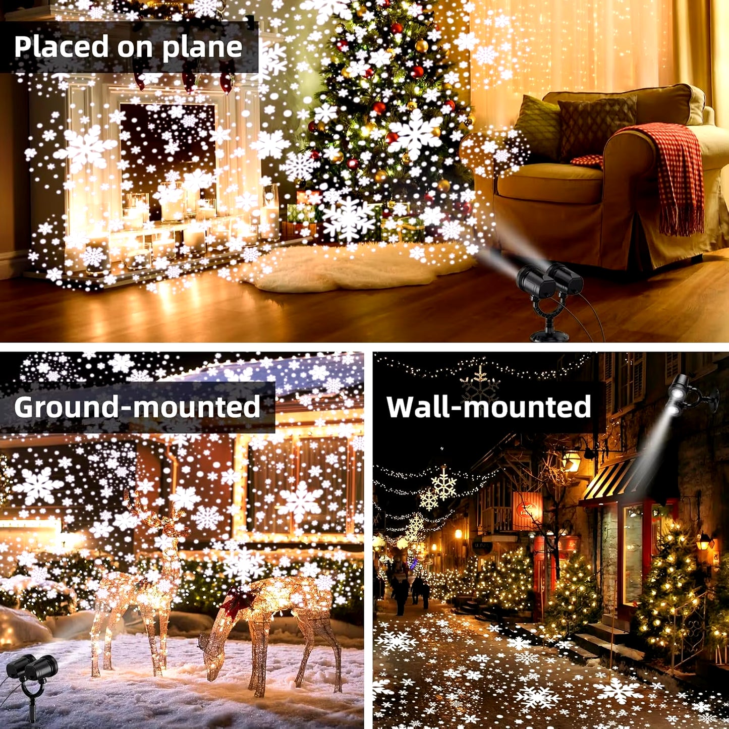Luxurious Outdoor Christmas Snowflake Projection Light, Waterproof Dual Head LED Light, Landscape Decoration, Lighting Projection Light