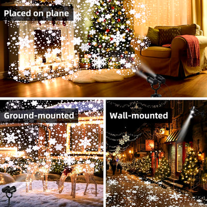 Luxurious Outdoor Christmas Snowflake Projection Light, Waterproof Dual Head LED Light, Landscape Decoration, Lighting Projection Light