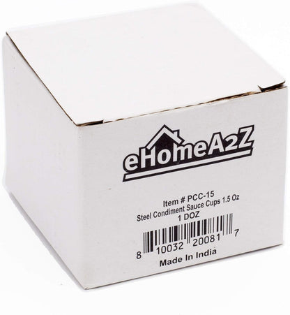 Multiuse Ramekins Stainless Steel Condiment Sauce Cups, Metal Ramekins, Commercial Grade, Multifunctional, Ideal for All Hot and Cold Sauces, Individual Portion Cups (12, 1.5 Oz)