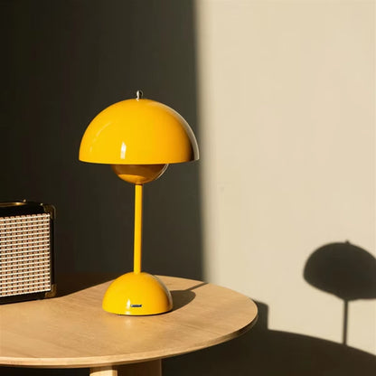 Beige Rechargeable AAAL Mushroom LED Table Lamp - Modern Touch Night Light for Bedroom & Dining Decor
