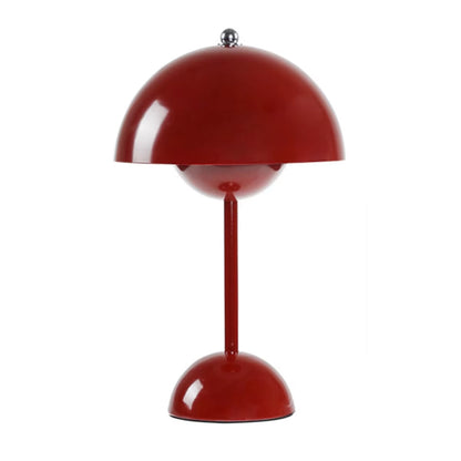 Rechargeable Red AAAL Mushroom LED Table Lamp - Modern Touch Night Light for Bedroom & Dining Decor