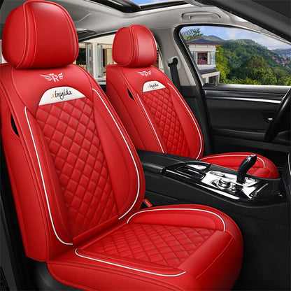 Red Premium Leather Car Seat Cover Sets for Renault Models - Enhance Your Megane, Duster, Captur, Clio, Laguna, Kadjar, Scenic, Koleos, and Fluence Interiors