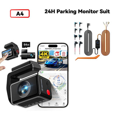 Redtiger F4 4K Dash Cam with Voice Control, WiFi & App, GPS, Super Night Vision, and Loop Recording. 24 Hours Parking Monitor Suit.