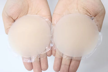 Easy to Use - Seamless Reusable Silicone Nipple Covers - No Show Adhesive Pasties for Women