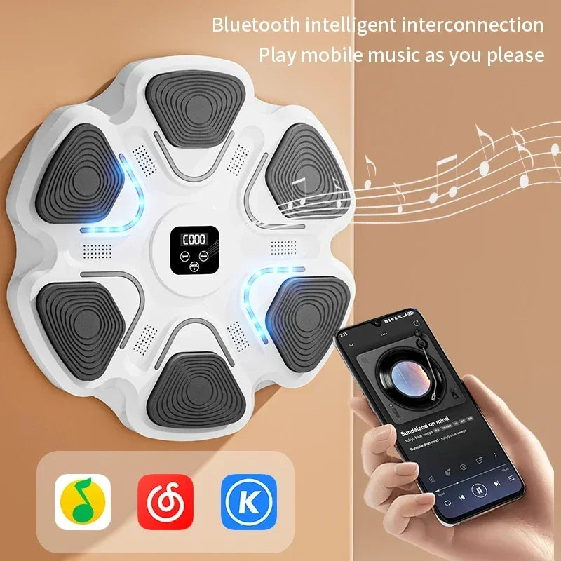 Music Speaker Infused Revolutionary Smart Boxing Trainer - Home Fitness & Response Training for All Ages