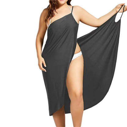 Elevate Your Summer Wardrobe With The Grey Robe Femme Dress, A Stylish And Versatile Choice Designed For Comfort And Elegance At The Beach Or Poolside. Unique Piece Works Perfectly As Both A Sling Beach Dress And A Sarong Wrap Pareo Cover-Up, Giving You Multiple Styling Options In One Chic Design. Crafted From Lightweight, Breathable Fabric, It Drapes Smoothly Over Swimwear, Keeping You Cool While Offering Just The Right Amount Of Coverage. The Backless Cross Design Adds A Sophisticated Yet Playful Touch