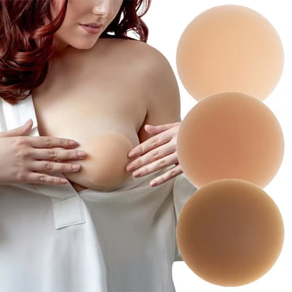 Different Shades - Seamless Reusable Silicone Nipple Covers - No Show Adhesive Pasties for Women