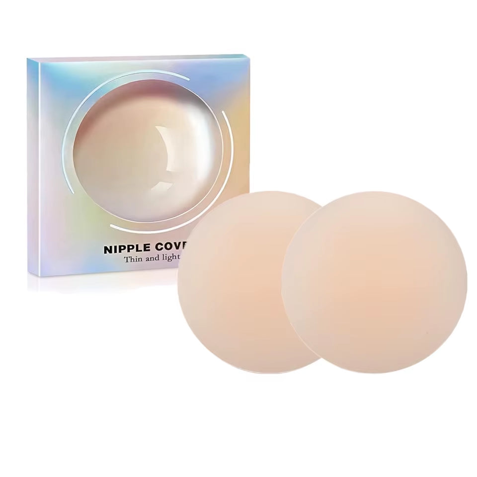 Transparent Seamless Reusable Silicone Nipple Covers - No Show Adhesive Pasties for Women