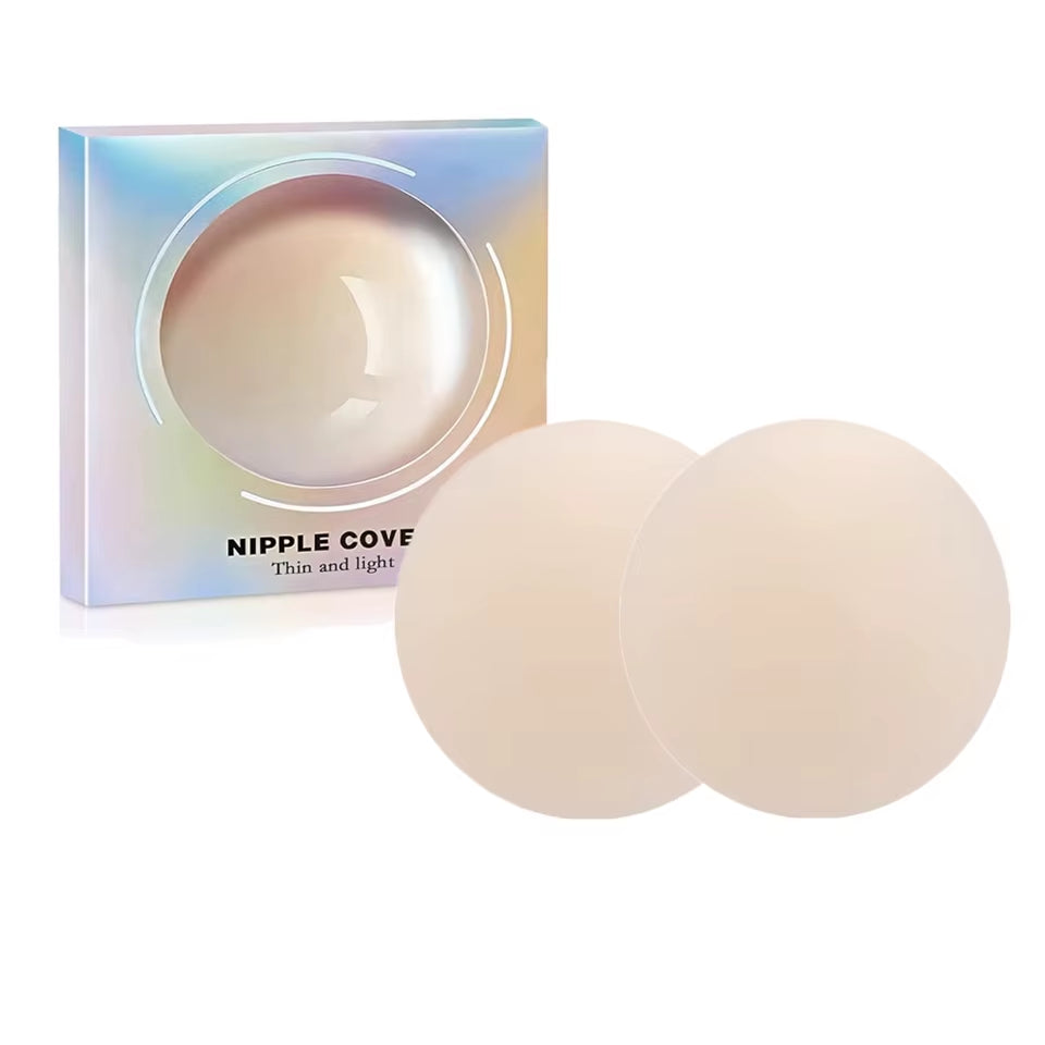 Clear Seamless Reusable Silicone Nipple Covers - No Show Adhesive Pasties for Women