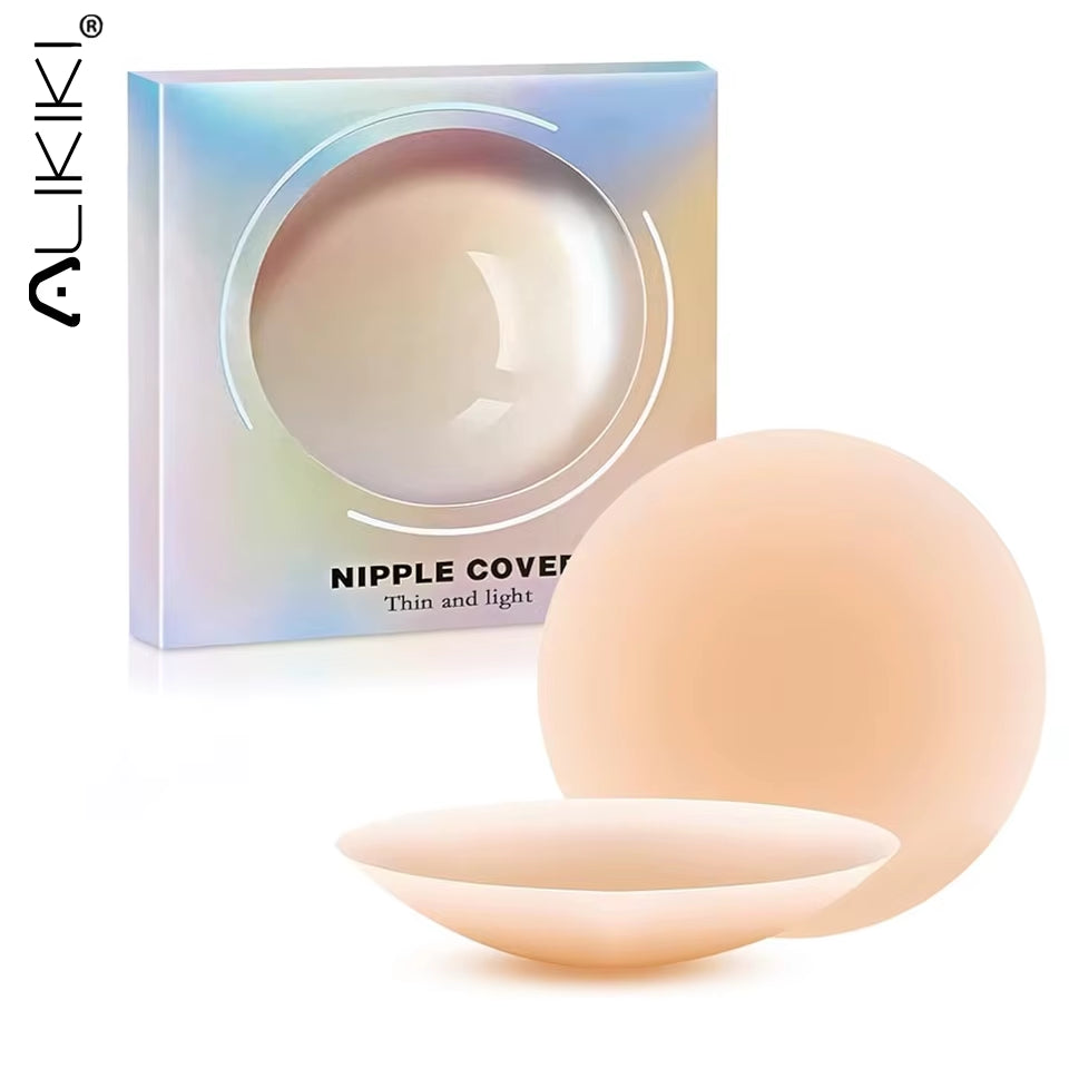 Nude Colour Seamless Reusable Silicone Nipple Covers - No Show Adhesive Pasties for Women