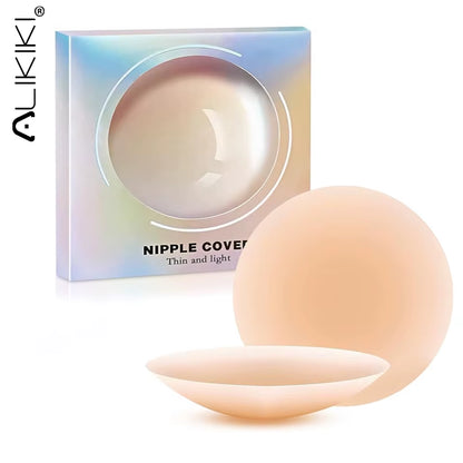 Nude Colour Seamless Reusable Silicone Nipple Covers - No Show Adhesive Pasties for Women
