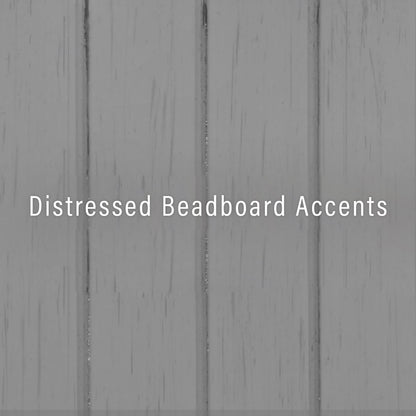 Genuine Metal Hardware, Full-Extension Drawer, Adjustable Shelves Seaside Coastal Wood/Metal Pantry in Distressed Gray and Gold