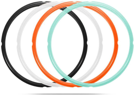Silicone Sealing Ring for 6 Qt, Replacement Seal Gasket for Instant Pot 6 Quart Model, Food-Grade Silicone, Fits Duo 6 Quart, Lux 6 Quart, Duo plus 6 Quart, Ultra 6 Quart, Nova 6 Quart, 4-Pack