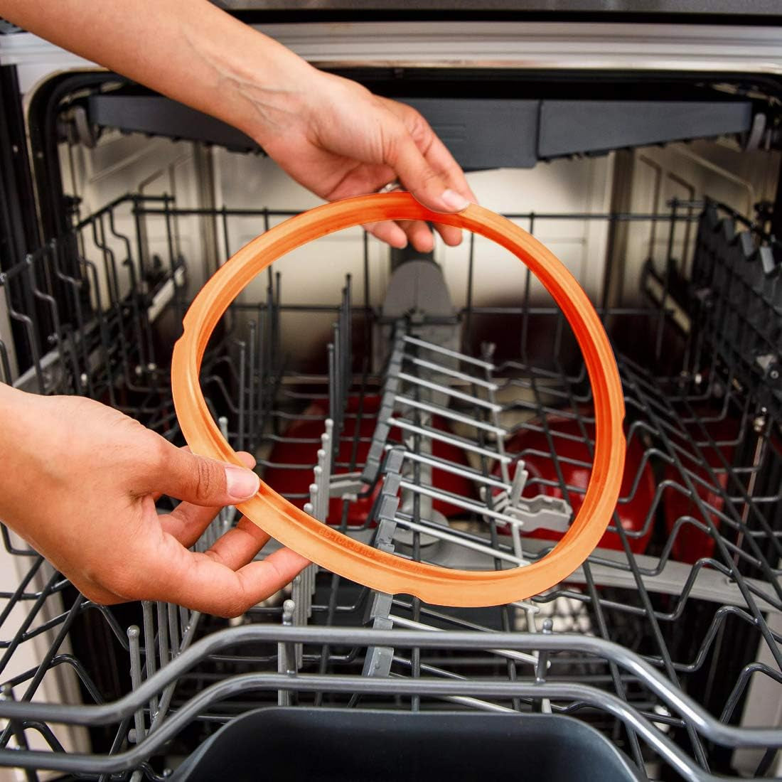 Silicone Sealing Ring for 6 Qt, Replacement Seal Gasket for Instant Pot 6 Quart Model, Food-Grade Silicone, Fits Duo 6 Quart, Lux 6 Quart, Duo plus 6 Quart, Ultra 6 Quart, Nova 6 Quart, 4-Pack Dish Washerable