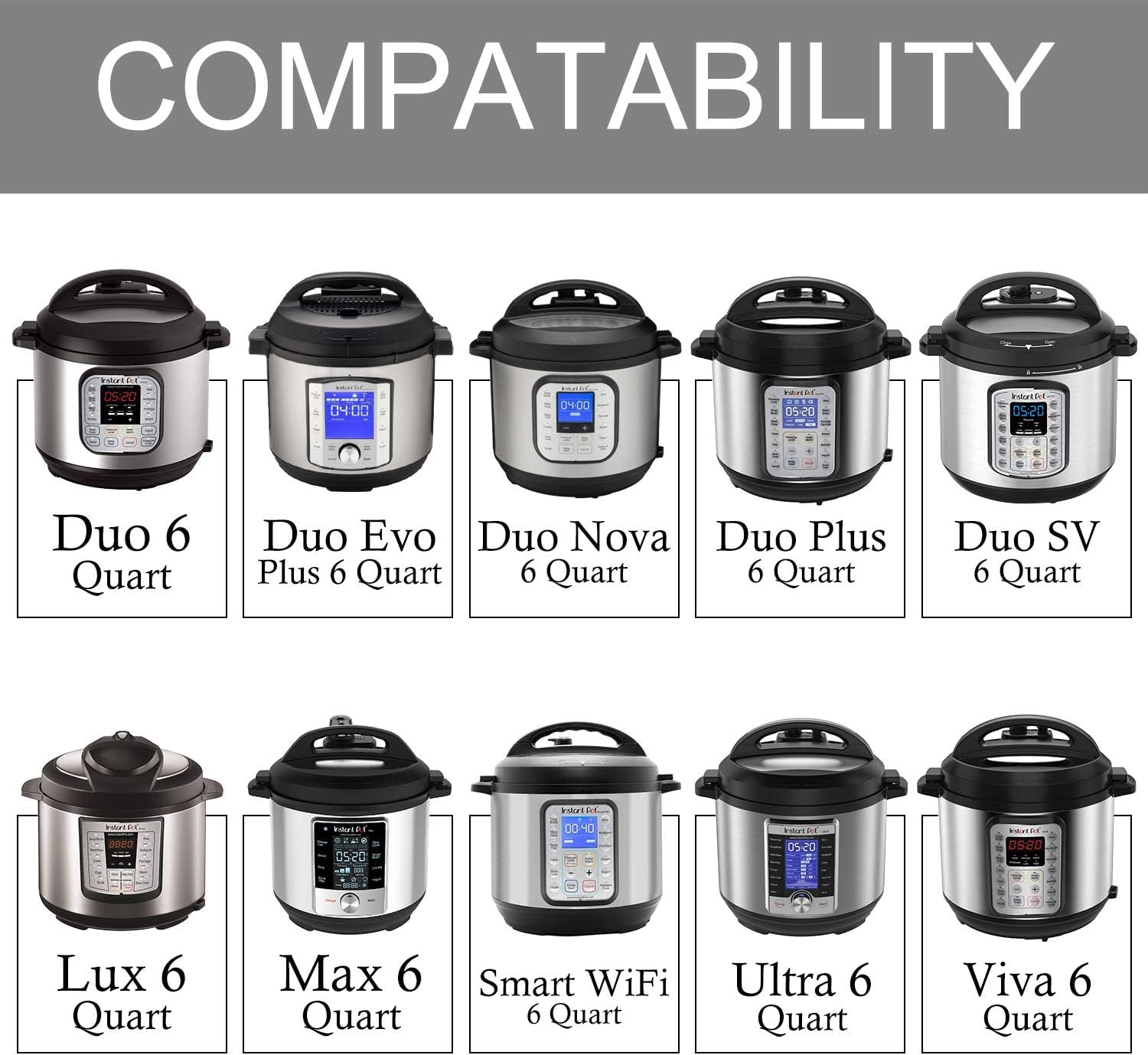 Multi Brand Silicone Sealing Ring for 6 Qt, Replacement Seal Gasket for Instant Pot 6 Quart Model, Food-Grade Silicone, Fits Duo 6 Quart, Lux 6 Quart, Duo plus 6 Quart, Ultra 6 Quart, Nova 6 Quart, 4-Pack