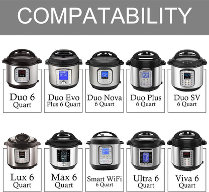 Multi Brand Silicone Sealing Ring for 6 Qt, Replacement Seal Gasket for Instant Pot 6 Quart Model, Food-Grade Silicone, Fits Duo 6 Quart, Lux 6 Quart, Duo plus 6 Quart, Ultra 6 Quart, Nova 6 Quart, 4-Pack