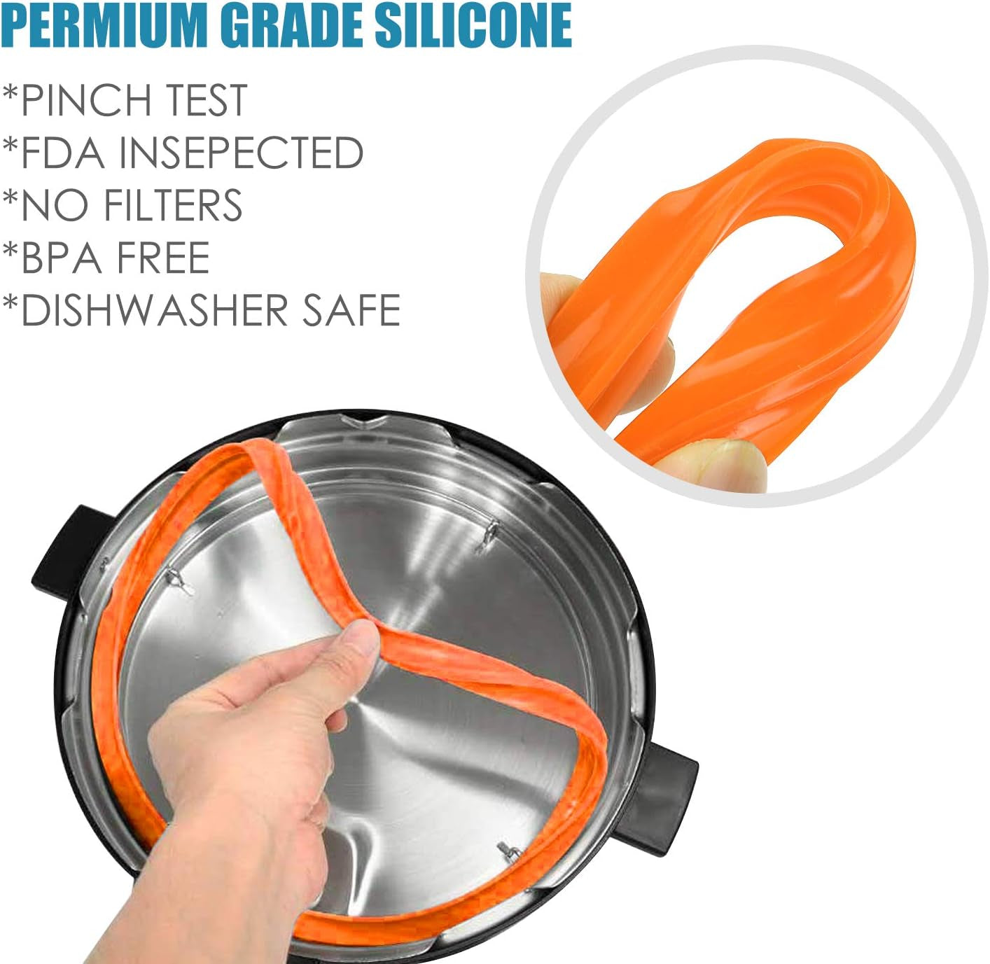 Dish Washer Safe Silicone Sealing Ring for 6 Qt, Replacement Seal Gasket for Instant Pot 6 Quart Model, Food-Grade Silicone, Fits Duo 6 Quart, Lux 6 Quart, Duo Plus 6 Quart, Ultra 6 Quart, Nova 6 Quart, 4-Pack Premium Grade Silicone