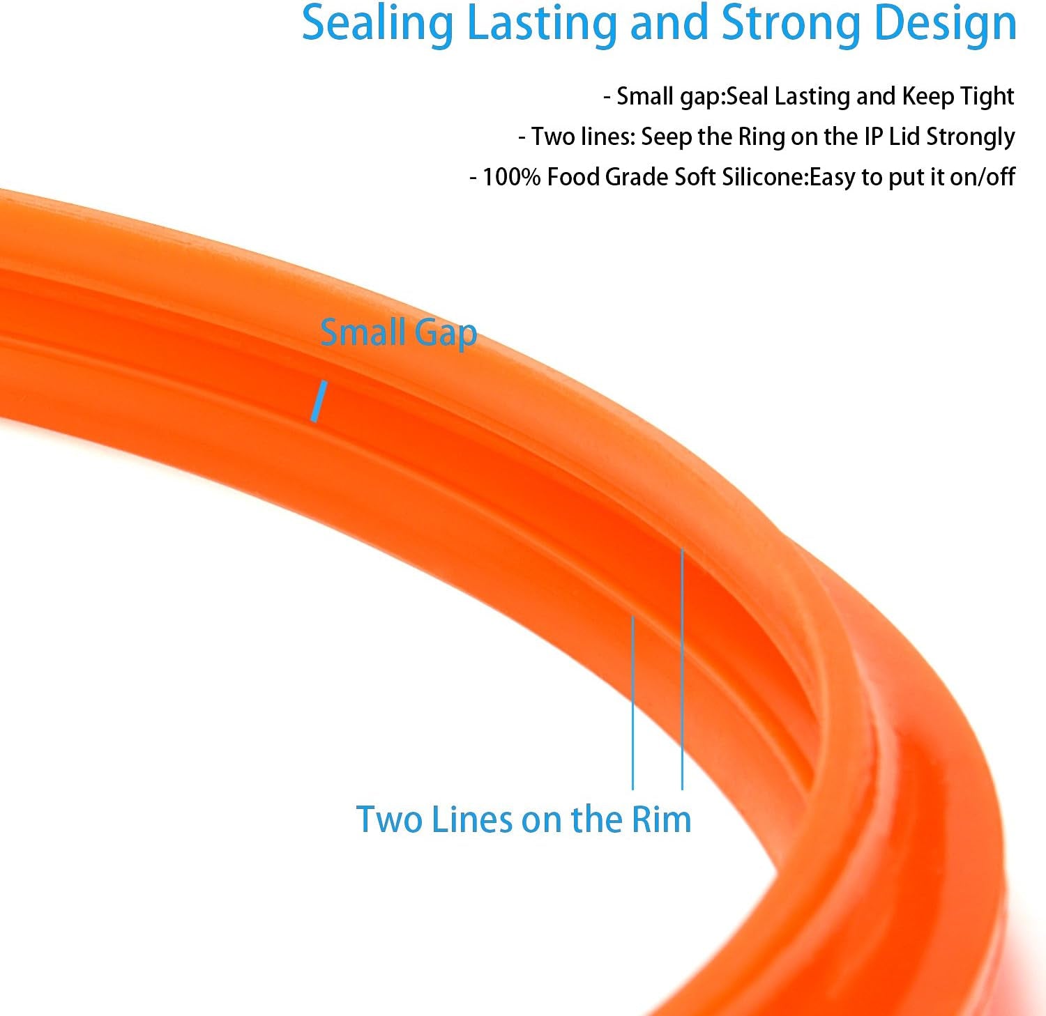Silicone Sealing Ring for 6 Qt, Replacement Seal Gasket for Instant Pot 6 Quart Model, Food-Grade Silicone, Fits Duo 6 Quart, Lux 6 Quart, Duo plus 6 Quart, Ultra 6 Quart, Nova 6 Quart, 4-Pack, Easy to Put On and Off, Seal Lasting