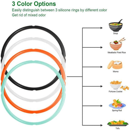 Silicone Sealing Ring for 6 Qt, Various Use Replacement Seal Gasket for Instant Pot 6 Quart Model, Food-Grade Silicone, Fits Duo 6 Quart, Lux 6 Quart, Duo plus 6 Quart, Ultra 6 Quart, Nova 6 Quart, 4-Pack