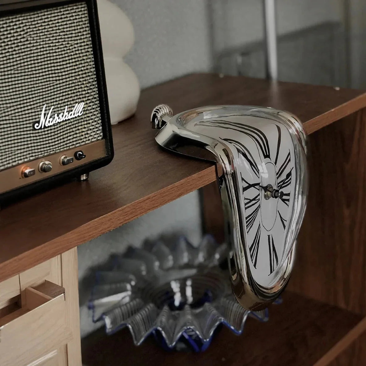 Silver Dali Melting Clock in Fashion