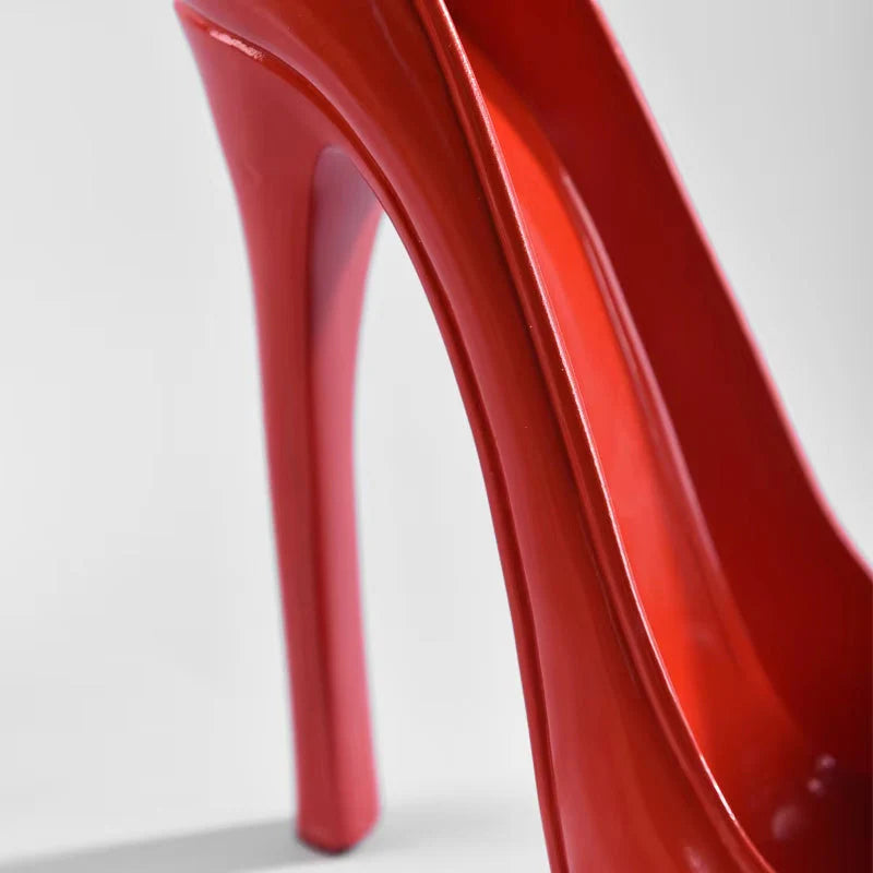 Sleek Red High Heel Shoe Wine Bottle Holder