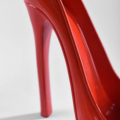 Sleek Red High Heel Shoe Wine Bottle Holder