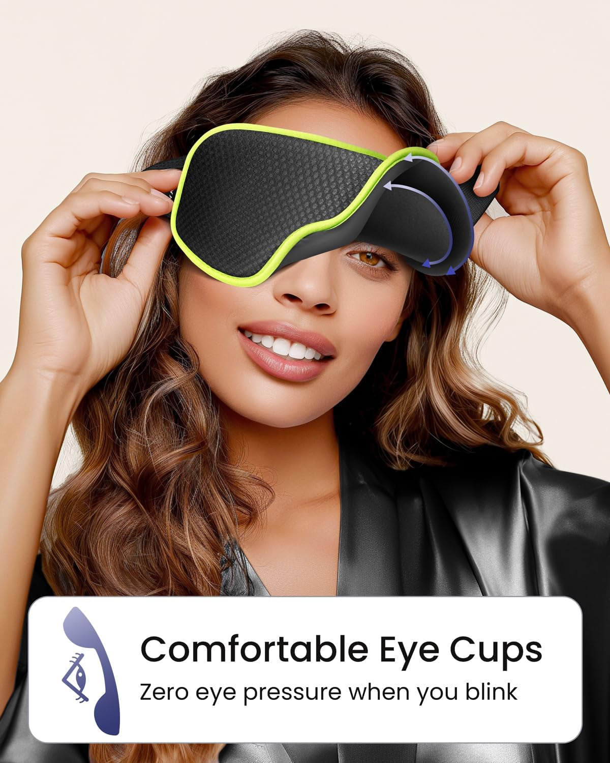 Comfortable Eye Cups Sleep Mask for Men Women: Blackout Eye Masks for Sleep - 3D Breathable Soft Comfortable Eye Mask for Travel - Adjustable Light Blocking Night Masks for Sleeping, Zero Eye Pressure When You Blink.
