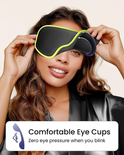 Comfortable Eye Cups Sleep Mask for Men Women: Blackout Eye Masks for Sleep - 3D Breathable Soft Comfortable Eye Mask for Travel - Adjustable Light Blocking Night Masks for Sleeping, Zero Eye Pressure When You Blink.