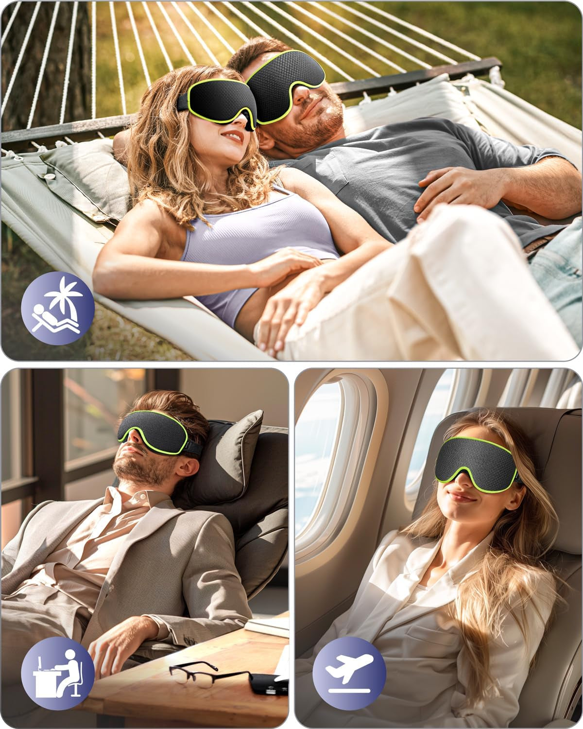 Sleep Mask for Men Women: Blackout Eye Masks for Sleep - 3D Breathable Soft Comfortable Eye Mask for Travel - Adjustable Light Blocking Night Masks for Sleeping in Office, Outdoor, Flight, Indoor