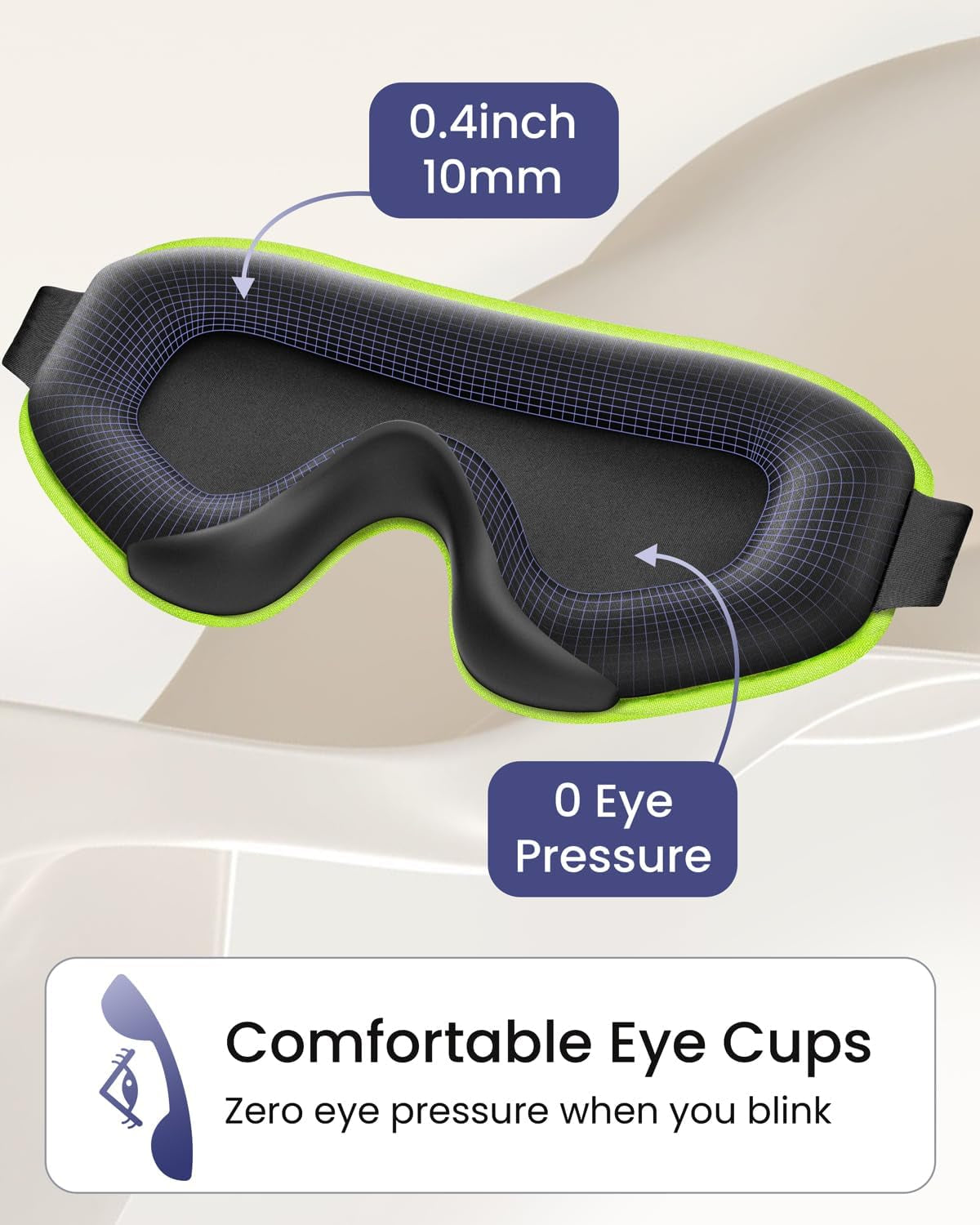 Zero Eye Pressure Sleep Mask for Men Women: Blackout Eye Masks for Sleep - 3D Breathable Soft Comfortable Eye Mask for Travel - Adjustable Light Blocking Night Masks for Sleeping