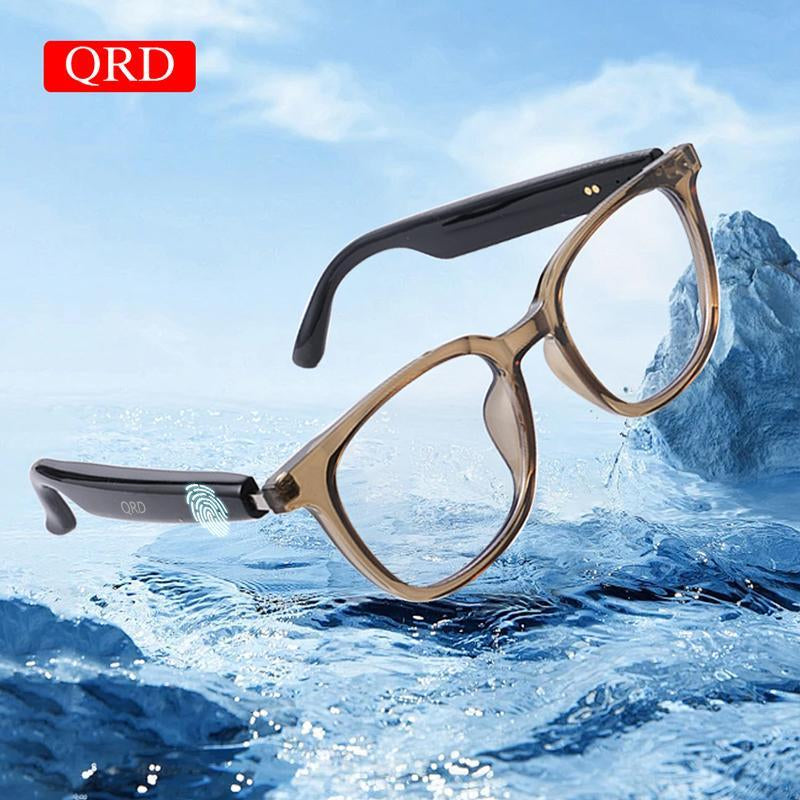 Black and Light Brown Smart Glasses, Bluetooth, Compatible With iOS & Android, Anti-blue Light Lenses For Eye Protection, Touch Control For Easy Call & Music Management, Lightweight, Durable & Stylish For Men & Women, Perfect Gift for Christmas, Birthdays & More