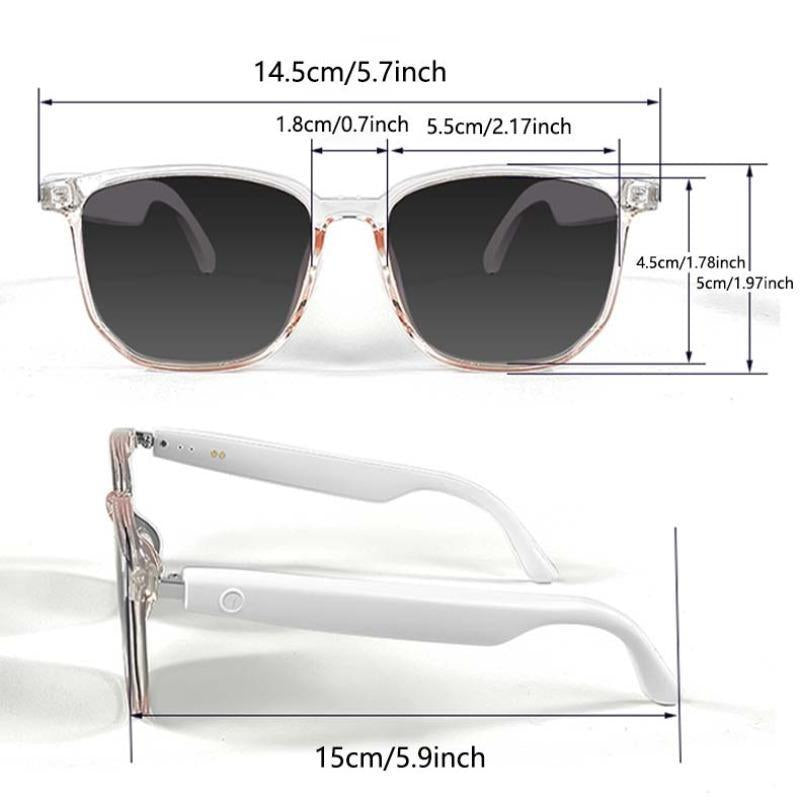 15 cm/5.9 inch Length Smart Glasses, Multifunctional Anti-Blue Light Glasses, Touch Control Wireless Glasses for Women, Bluetooth-Compatible Smart Glasses for Men & Women, Stocking Fillers Gift