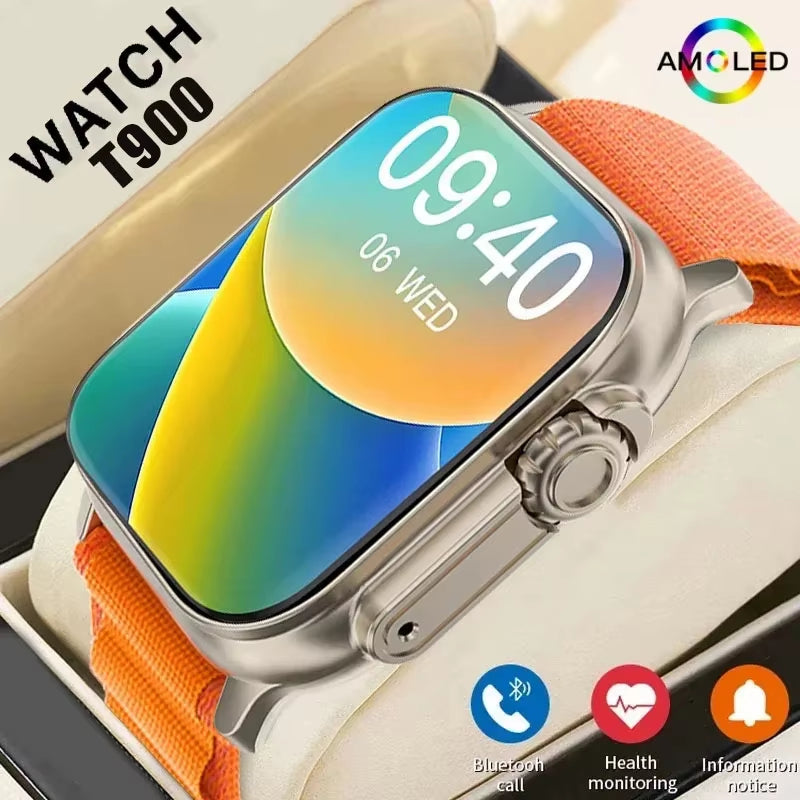 Unisex T900Ultra Smartwatch - Bluetooth Call, Health Monitoring - Information Notice Functions 