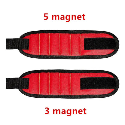 Strong Magnetic Wristband – Portable Tool Bag for Holding Screws, Nails, Nuts, Bolts, and Drill Bits 3 or 5 Magnets
