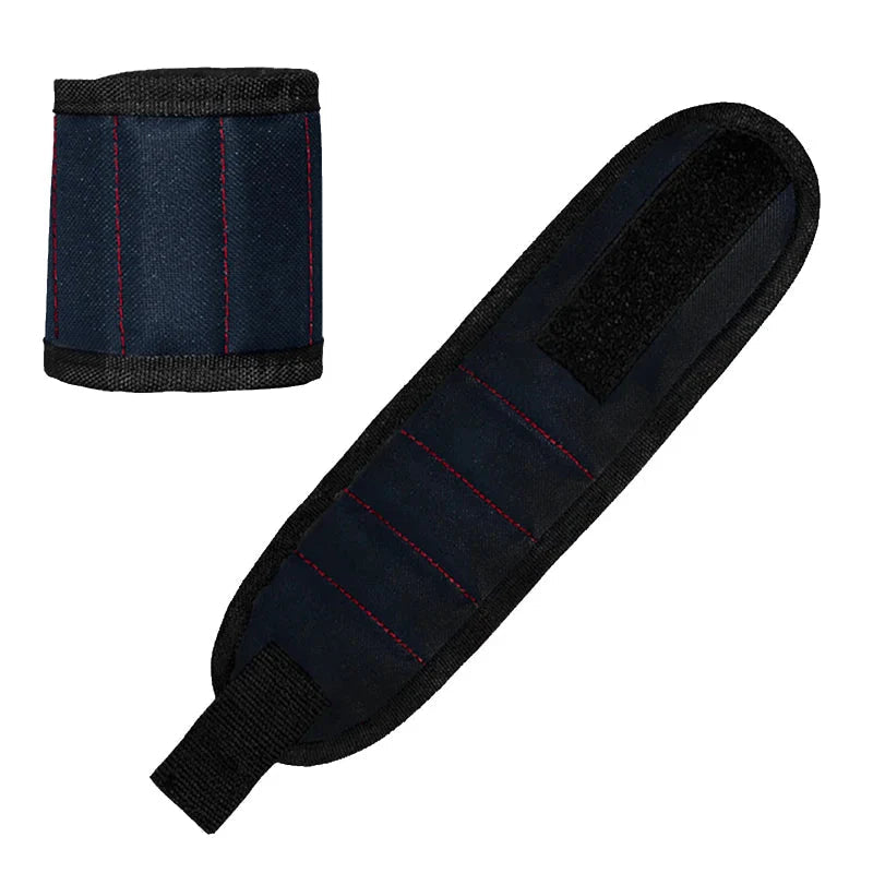 Strong Magnetic Wristband – Portable Tool Bag for Holding Screws, Nails, Nuts, Bolts, and Drill Bits Blacks and Red