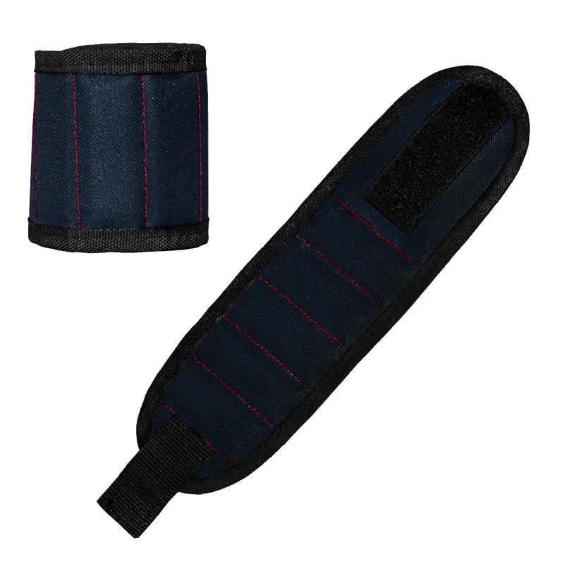 Strong Magnetic Wristband – Portable Tool Bag for Holding Screws, Nails, Nuts, Bolts, and Drill Bits Black Magnets