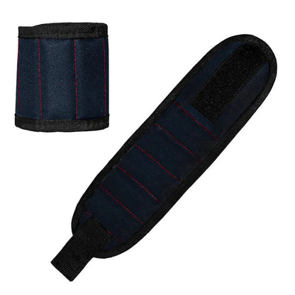 Strong Magnetic Wristband – Portable Tool Bag for Holding Screws, Nails, Nuts, Bolts, and Drill Bits Black Magnets