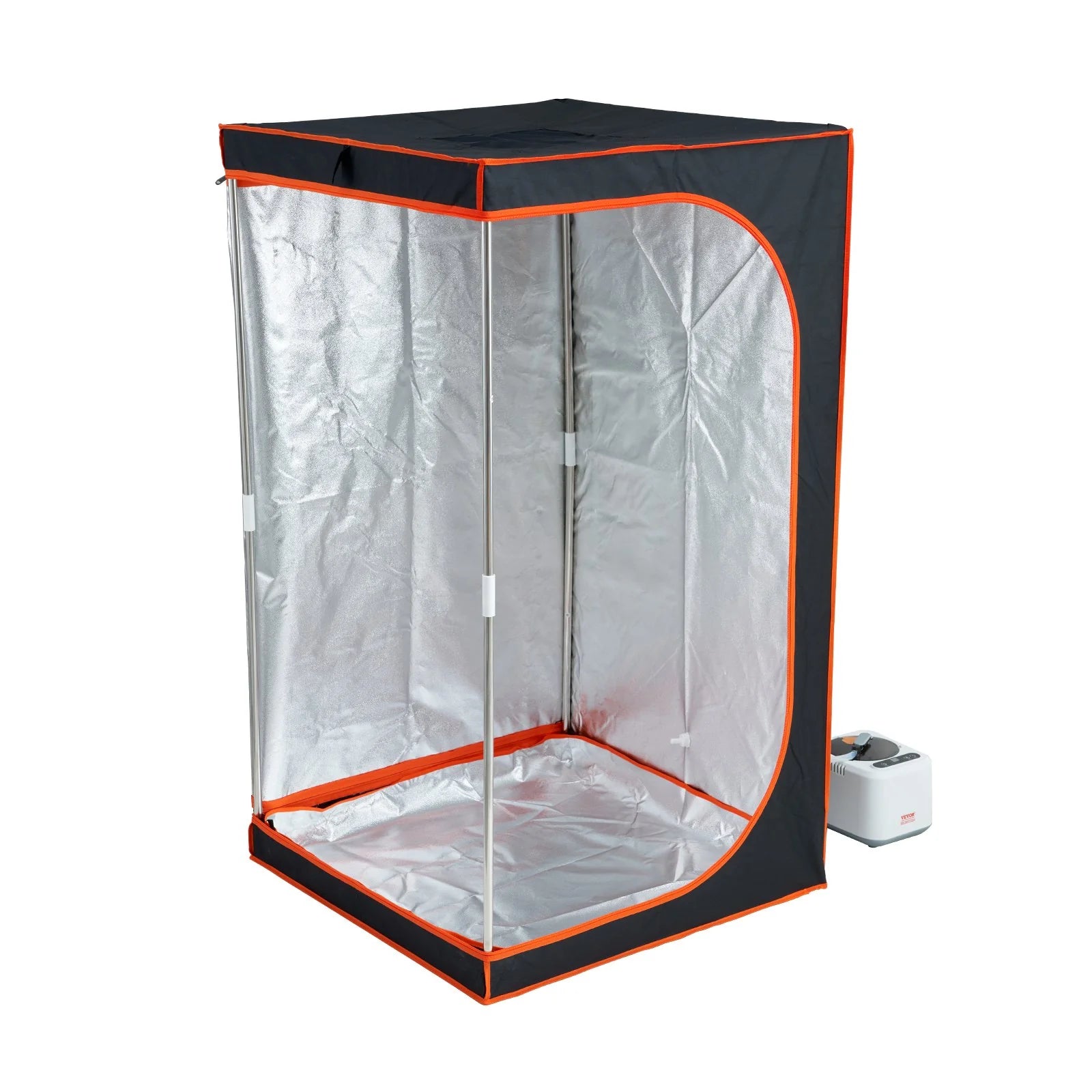 VEVOR Steel Supported Portable Steam Sauna Tent Full Size, 1000W Personal Sauna Blanket Kit for Home Spa, Detoxify & Soothing Heated Body Therapy, Time & Temperature Remote Control with Floor Mat