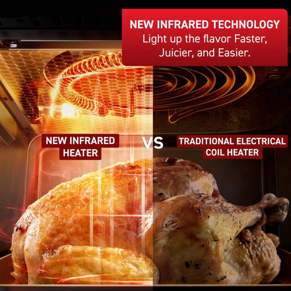 T-Fal Easy Fry Infrared Air Fryer - 6.3 Quart, 1550W, Digital Touch Screen, Sleek Grey Design, Light Up Flavour Faster, Juicier, and Easier