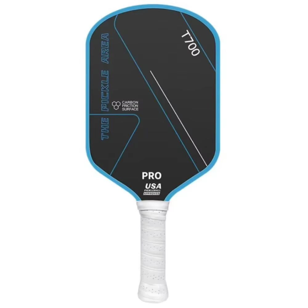 Blue T700 Carbon Fiber Pickleball Paddle - USAPA Approved, Lightweight with Frosted Surface for Professional Play