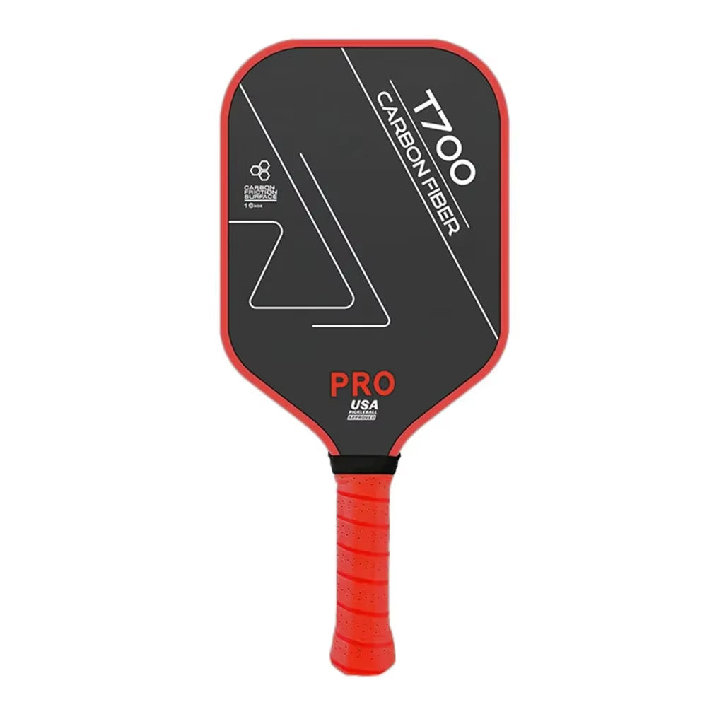 Red T700 Carbon Fiber Pickleball Paddle - USAPA Approved, Lightweight with Frosted Surface for Professional Play