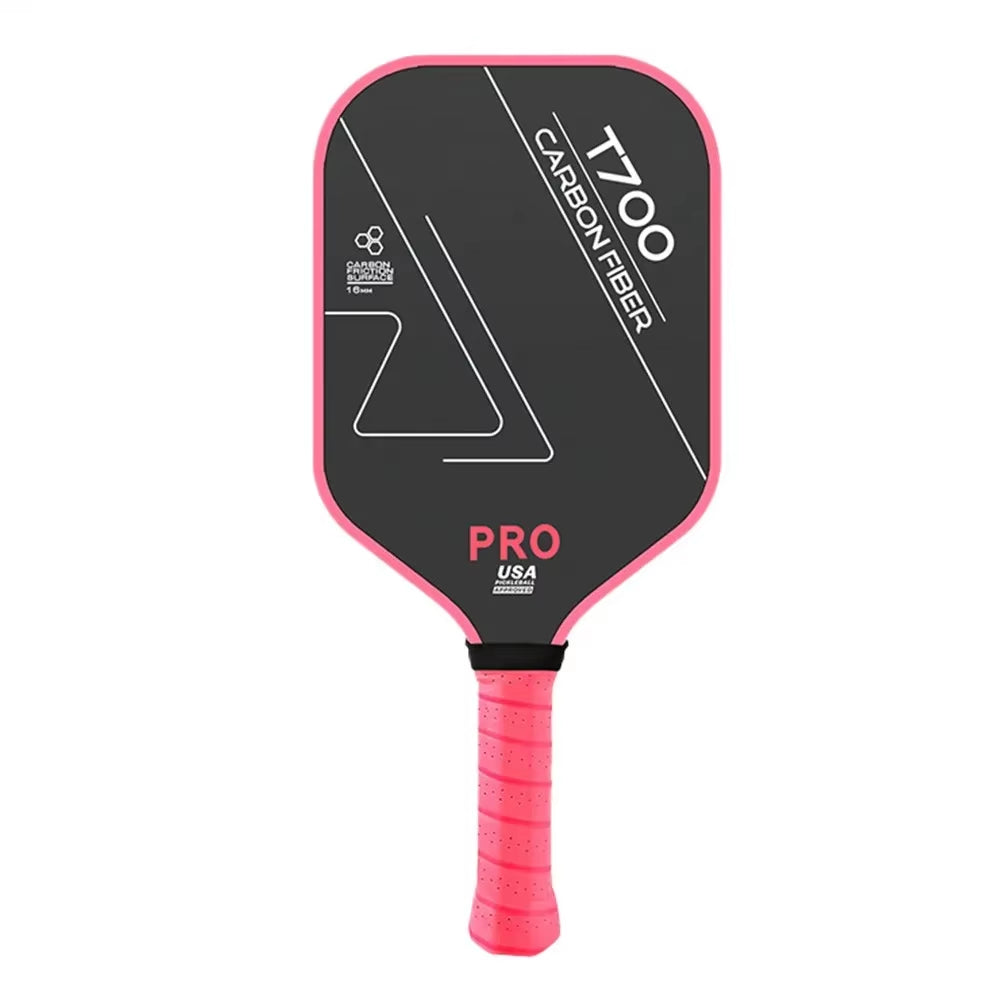 Pink T700 Carbon Fiber Pickleball Paddle - USAPA Approved, Lightweight with Frosted Surface for Professional Play
