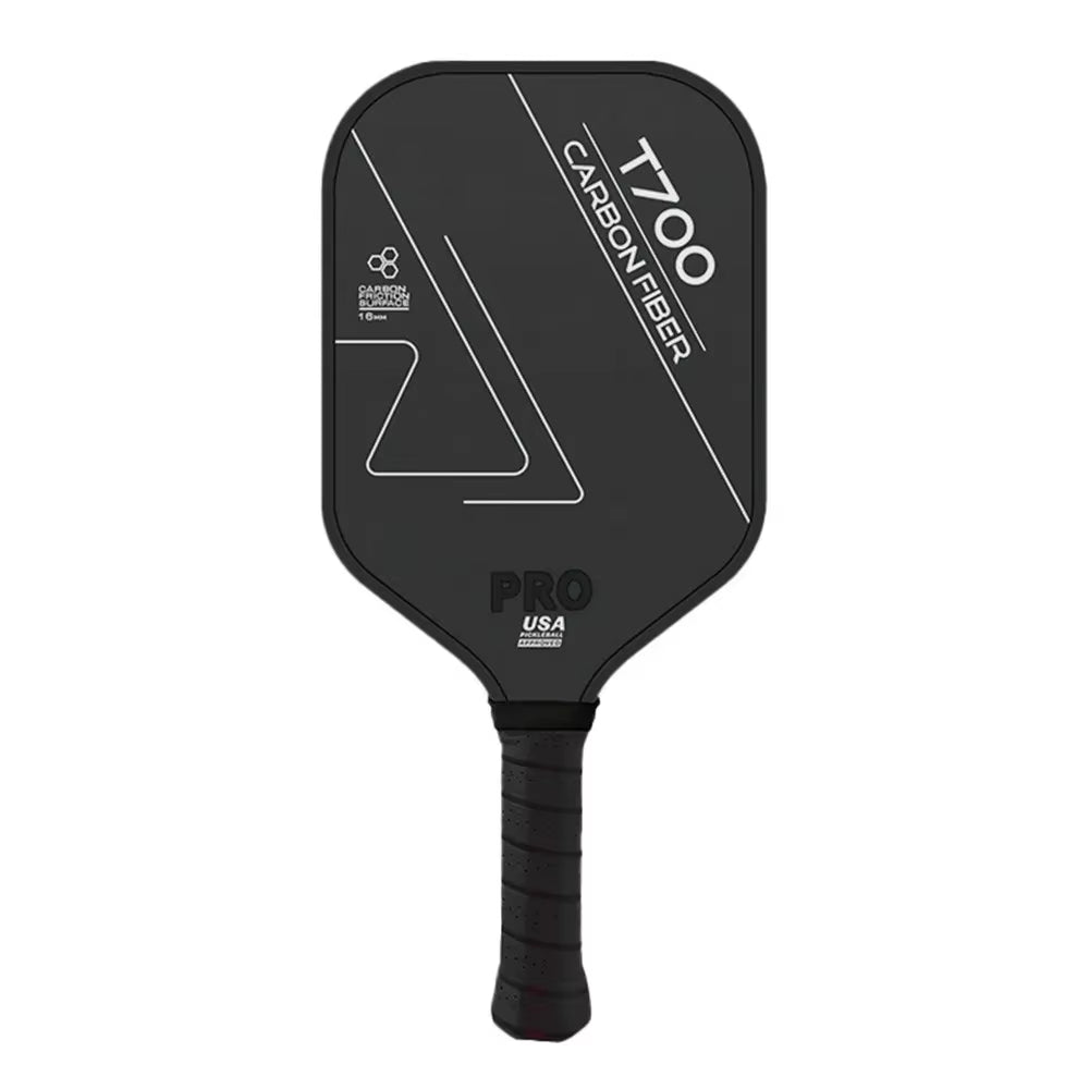 Black T700 Carbon Fiber Pickleball Paddle - USAPA Approved, Lightweight with Frosted Surface for Professional Play