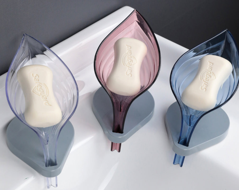 Grey Base Soap Holder Sink Sponge Drain Box Creative Suction Cup