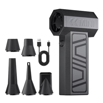 Turbo Jet Electric Air Duster - 130,000 RPM Portable Blower with 5 Nozzles & Type-C Charging for Powerful Cleaning