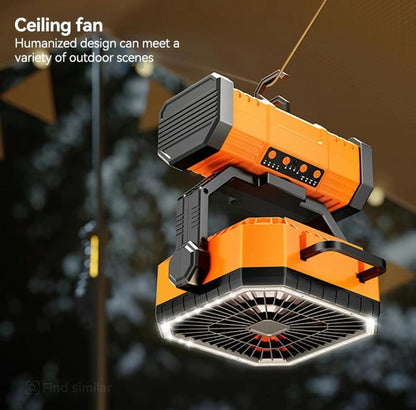 Ultimate 50000mAh Rechargeable Camping Fan with LED Lights - Celing Fan  Design to meet a variety of outdoor scenes